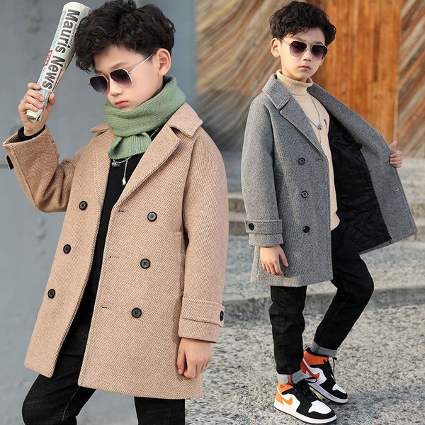 coat boy woolen autumn winter jacket fashion turn collar solid doublebreasted children's outerwear trench 230311, Blue;gray
coat boy woolen autumn winter jacket fashion turn collar solid doublebreasted children's outerwear trench 230311, Blue;gray