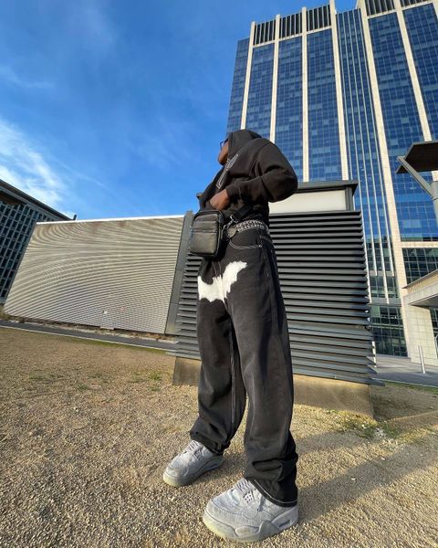 men s jeans y2k hip hop bat print black pants 2023 harajuku fashion casual punk wide leg loose trousers streetwear 230311, Blue
men s jeans y2k hip hop bat print black pants 2023 harajuku fashion casual punk wide leg loose trousers streetwear 230311, Blue