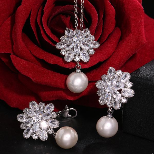 jewelry fashion accessories wedding dress bridal bridesmaid party dinner necklace earrings set zircon pearl snow flower design women gift bi, White
jewelry fashion accessories wedding dress bridal bridesmaid party dinner necklace earrings set zircon pearl snow flower design women gift bi, White