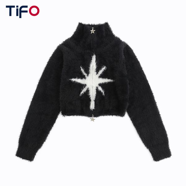 women's knits tees star jacquard sweater women autumn winter streetwear double zipper stand collar long sleeve short 230311, White
women's knits tees star jacquard sweater women autumn winter streetwear double zipper stand collar long sleeve short 230311, White