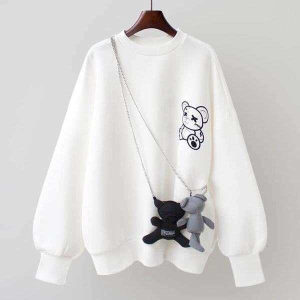 women's hoodies sweatshirts white capless pullover midlength bear spring autumn trend korean loose thin coat kawaii long sleeve tshirt, Black
women's hoodies sweatshirts white capless pullover midlength bear spring autumn trend korean loose thin coat kawaii long sleeve tshirt, Black