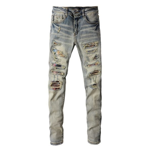 2023 tikmens jeans distressed motorcycle biker jean rock skinny slim ripped hole stripe fashionable snake embroidery denim pant 876, Blue
2023 tikmens jeans distressed motorcycle biker jean rock skinny slim ripped hole stripe fashionable snake embroidery denim pant 876, Blue