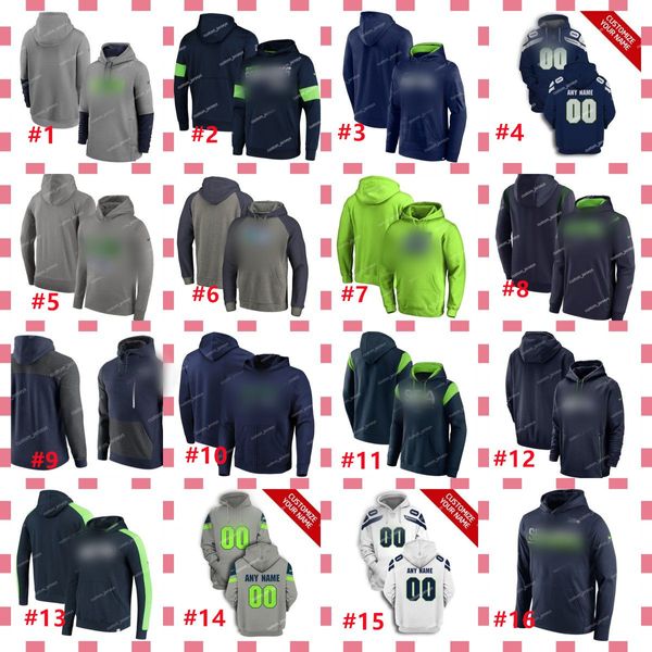 Image of Custom Seattle&#039;&#039;Seahawks&#039;&#039;Hoodie Olive 2022 Salute to Service Therma Performance Pullover Gray Armygreen Football Player&#039;&#039;NFL&#039;&#039;Hoodie