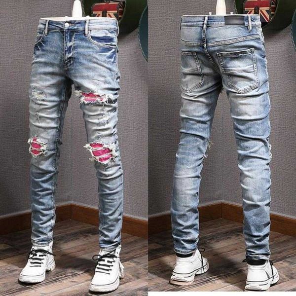 23 new men's patches detail biker fit jeans men slim motorcycle for mens vintage distressed denim jean pants 1318, Blue
23 new men's patches detail biker fit jeans men slim motorcycle for mens vintage distressed denim jean pants 1318, Blue