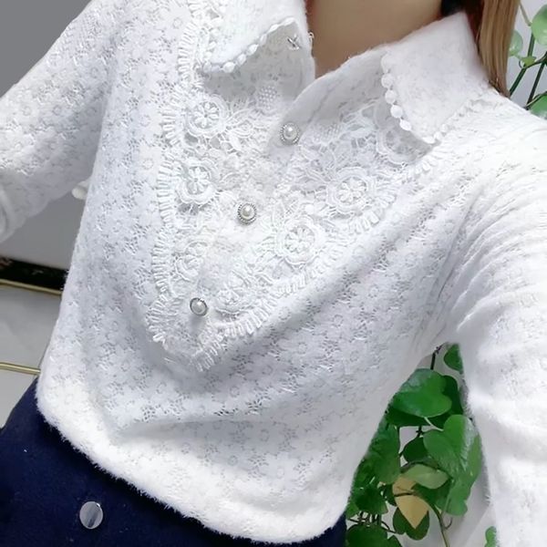 women's blouses shirts white all-match fashion jacquard open stitch shirt long sleeve polo-neck office lady chic spring autumn loose ca
women's blouses shirts white all-match fashion jacquard open stitch shirt long sleeve polo-neck office lady chic spring autumn loose ca