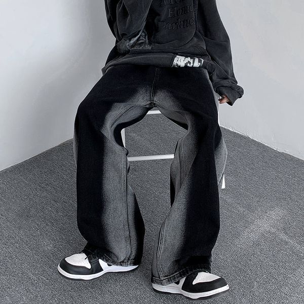 men's pants spraydyed jeans ins fashion brand high street wideleg daddy black retro drape loose straight mop 230311
men's pants spraydyed jeans ins fashion brand high street wideleg daddy black retro drape loose straight mop 230311