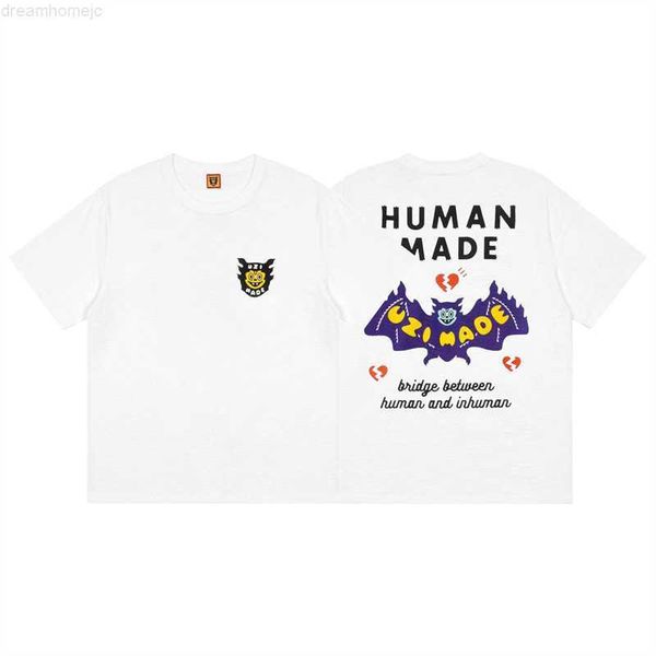 2023 summer new human made short sleeve t-shirt cartoon bat print loose casual couple 0312, White;black
2023 summer new human made short sleeve t-shirt cartoon bat print loose casual couple 0312, White;black