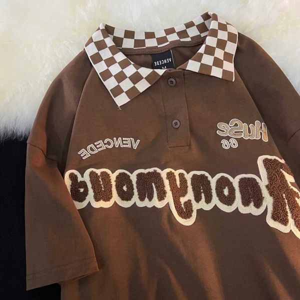 men s t shirts gmiixder letter embroidery plaid lapel shirt american retro short sleeve tshirt men 2023ss korean streetwear oversize preppy, White;black
men s t shirts gmiixder letter embroidery plaid lapel shirt american retro short sleeve tshirt men 2023ss korean streetwear oversize preppy, White;black