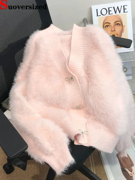women's knits tees elegant imitation mink knitted cropped female korean spring fall chic soft cardigan slim casual knitewear bow sweate, White
women's knits tees elegant imitation mink knitted cropped female korean spring fall chic soft cardigan slim casual knitewear bow sweate, White