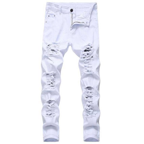 23new men's jeans mens white black distressed holes skinny jeans full length denim pants street style trousers wholesalelbnn, Blue
23new men's jeans mens white black distressed holes skinny jeans full length denim pants street style trousers wholesalelbnn, Blue