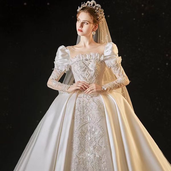 luxury beading ball gown wedding dresses dubai arabic royal train lace sequined bride dress aibye bridal gowns 2023 lace vestido de noiva, White
luxury beading ball gown wedding dresses dubai arabic royal train lace sequined bride dress aibye bridal gowns 2023 lace vestido de noiva, White
