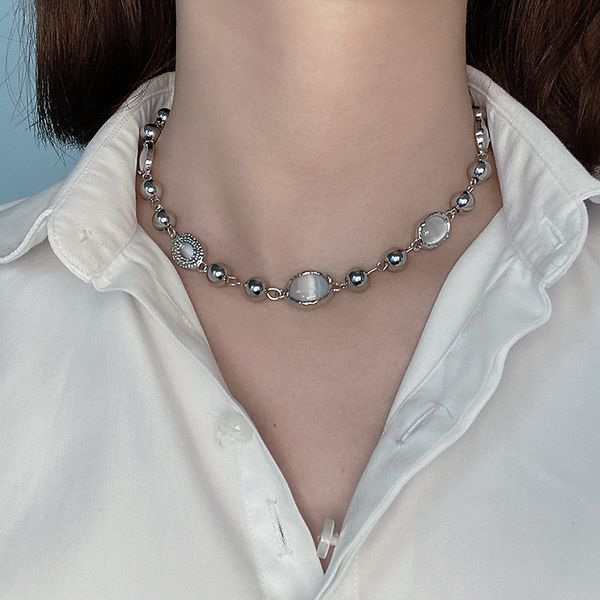 afshor selling titanium steel beads chain necklace for women set white moonlight opals girls beads chains choker korean fashion jewelry, Silver
afshor selling titanium steel beads chain necklace for women set white moonlight opals girls beads chains choker korean fashion jewelry, Silver