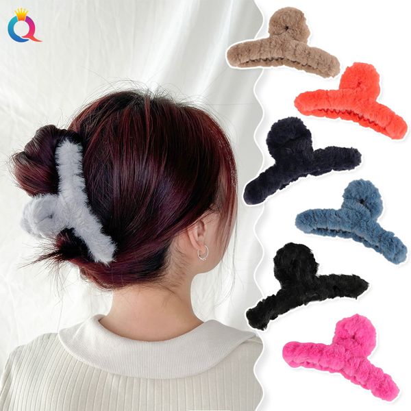plush velvet ribbon hair clip elegant 11cm large size acrylic hairpins faux fur clip barrette crab headwear for women girls hair accessories, Slivery;white
plush velvet ribbon hair clip elegant 11cm large size acrylic hairpins faux fur clip barrette crab headwear for women girls hair accessories, Slivery;white