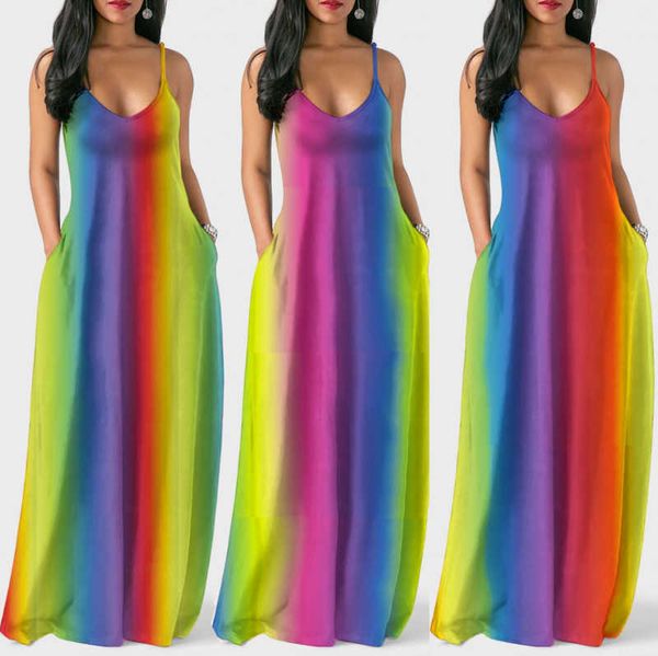 wholesale designer women clothes bohemian rainbow print loose summer dresses fashion women spaghetti strap bodycon long maxi dresses, Black;gray
wholesale designer women clothes bohemian rainbow print loose summer dresses fashion women spaghetti strap bodycon long maxi dresses, Black;gray