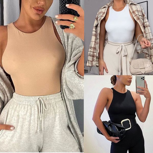 women's tanks women's underwaist bodysuit solid color exposed shoulder sleeveless conjoined jackets with thin bottom tights, White
women's tanks women's underwaist bodysuit solid color exposed shoulder sleeveless conjoined jackets with thin bottom tights, White