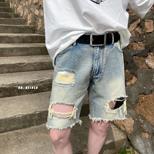 men s shorts summer hole jeans ripped denim pants fashion black blue short streetwear straight 230313, White;black
men s shorts summer hole jeans ripped denim pants fashion black blue short streetwear straight 230313, White;black