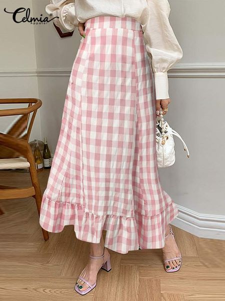 skirts celmia fashion all-match maxi skirt plaid long skirts women summer flare patchwork jupes longue vintage high waist faldas 230313, Black
skirts celmia fashion all-match maxi skirt plaid long skirts women summer flare patchwork jupes longue vintage high waist faldas 230313, Black