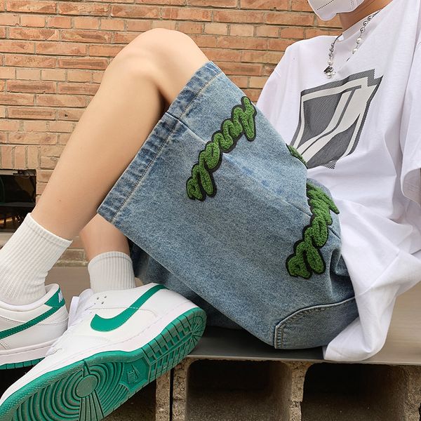 men s shorts flocking embroidery denim summer men korean high street jean pants male loose straight hip hop jeans 230313, White;black
men s shorts flocking embroidery denim summer men korean high street jean pants male loose straight hip hop jeans 230313, White;black
