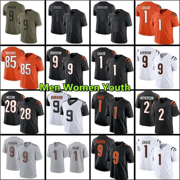 custom 9 joe burrow football jerseys 1 ja'marr chase 85 tee higgins 28 mixon sam hubbard women men yourth kids 2 evan mcpherson, Black;red
custom 9 joe burrow football jerseys 1 ja'marr chase 85 tee higgins 28 mixon sam hubbard women men yourth kids 2 evan mcpherson, Black;red