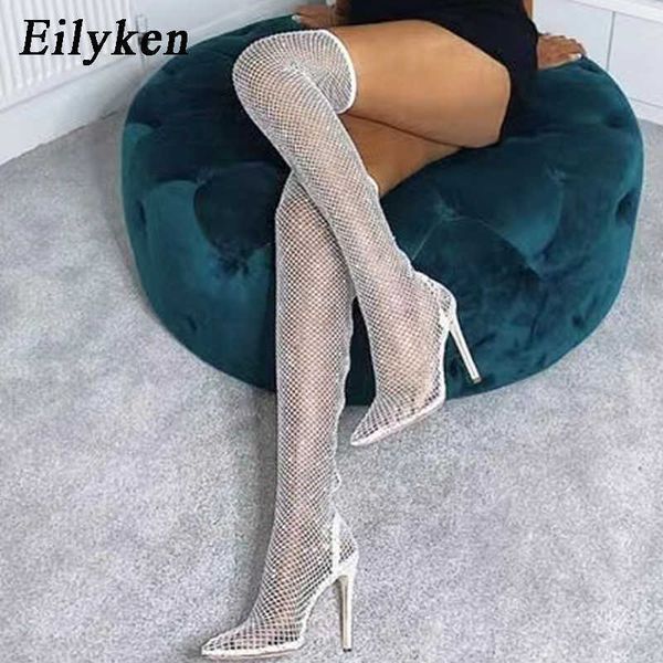 sandal design crystal rhinestone mesh stretch fabric high heels sock over the knee boots pvc transparent pointed toe shoes 230302, Black
sandal design crystal rhinestone mesh stretch fabric high heels sock over the knee boots pvc transparent pointed toe shoes 230302, Black