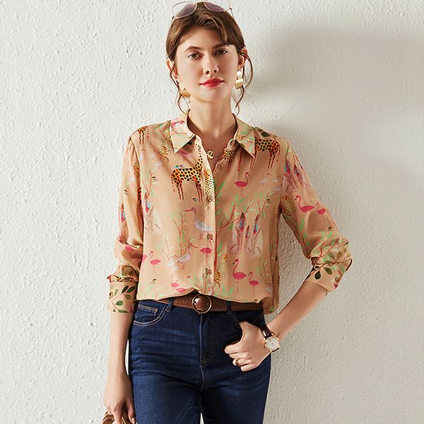 women's blouses shirts 100% silk blouse women shirt casual style printed elegant design long sleeve simple style fashion 230313, White
women's blouses shirts 100% silk blouse women shirt casual style printed elegant design long sleeve simple style fashion 230313, White