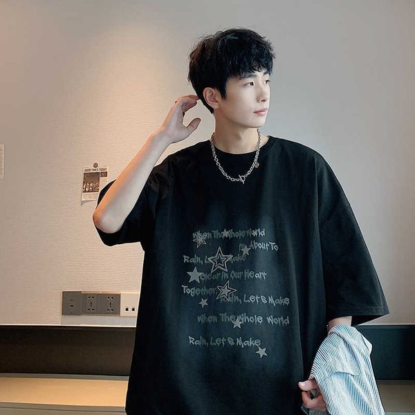 american short-sleeved t-shirt men's new summer loose cotton fashion brand five-quarter sleeve men's ice silk half-sleeved t-shirt, Black;white
american short-sleeved t-shirt men's new summer loose cotton fashion brand five-quarter sleeve men's ice silk half-sleeved t-shirt, Black;white