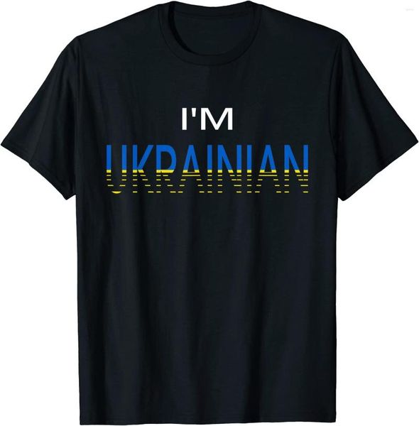 t men's shirts i'm ukrainian ukraine flag patriotic proud ukrainians men t-shirt short sleeve casual cotton o-neck summer mens, White;black