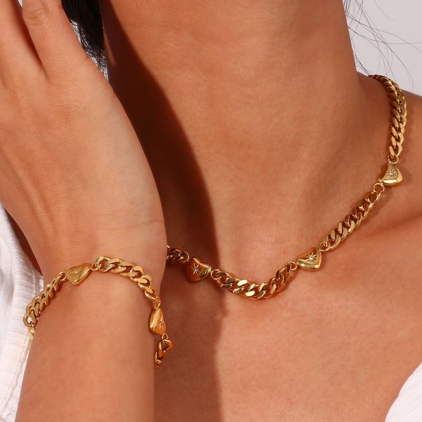 wedding jewelry sets 2023 stainless steel cz heart charm cuban chain necklace fine polished stainless steel chunky choker statement necklace, Slivery;golden
wedding jewelry sets 2023 stainless steel cz heart charm cuban chain necklace fine polished stainless steel chunky choker statement necklace, Slivery;golden