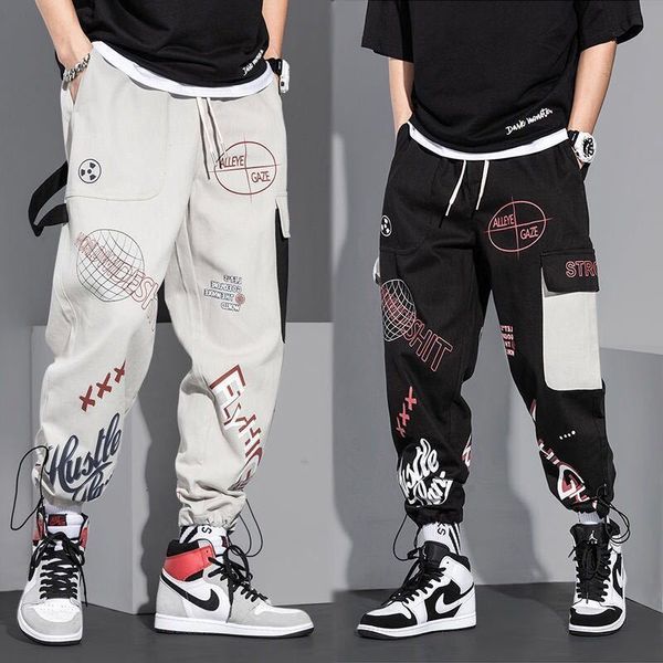 men's pants spring and autumn cargo man fashion hip hop casual loose korean drawstring joggers sweatpants 230313, Black
men's pants spring and autumn cargo man fashion hip hop casual loose korean drawstring joggers sweatpants 230313, Black