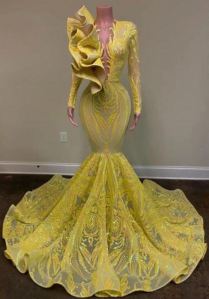 2023 prom dresses arabic lilac lavender yellow sequined lace deep v neck illusion crystal beads ruffles floor length long sleeves mermaid pa, Black
2023 prom dresses arabic lilac lavender yellow sequined lace deep v neck illusion crystal beads ruffles floor length long sleeves mermaid pa, Black