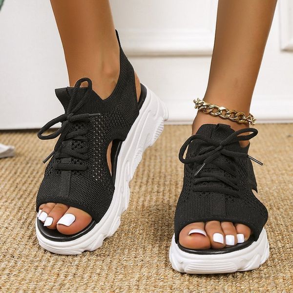 sandals flying woven women summer mesh leisure thick bottom casual muffin hollow chunky lace up ladies shoes 230313, Black
sandals flying woven women summer mesh leisure thick bottom casual muffin hollow chunky lace up ladies shoes 230313, Black