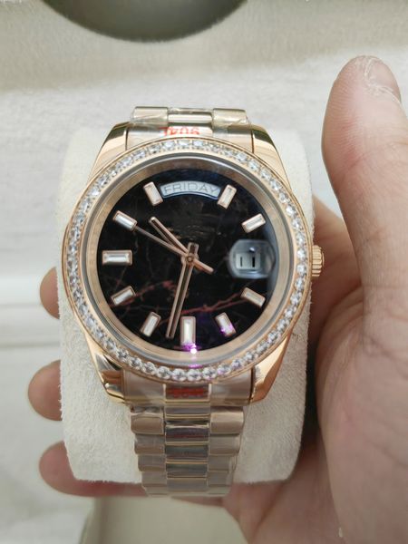 with original box luxury watches 41mm mens 18k yellow rose gold dial bigger diamond automatic fashion brand men's watch wristwatch 2023, Slivery;brown
with original box luxury watches 41mm mens 18k yellow rose gold dial bigger diamond automatic fashion brand men's watch wristwatch 2023, Slivery;brown
