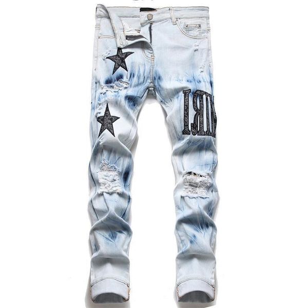 pants men's jeans european jean hombre letter star men embroidery patchwork ripped for trend brand motorcycle pant mens skinny ccbkk, Blue
pants men's jeans european jean hombre letter star men embroidery patchwork ripped for trend brand motorcycle pant mens skinny ccbkk, Blue