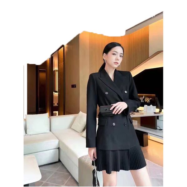 new fashion designer womens long sleeve dress triangle waist wrap with waist double-breasted collated long sleeve suit pleats dress black, Black;gray
new fashion designer womens long sleeve dress triangle waist wrap with waist double-breasted collated long sleeve suit pleats dress black, Black;gray