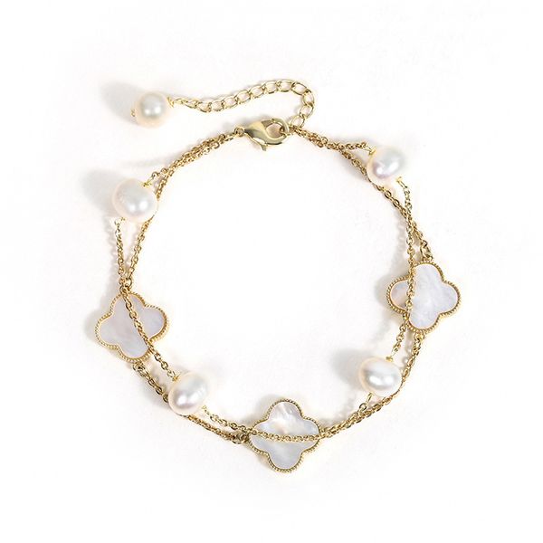luxury white clover charm bracelet ins style freshwater pearl bracelets summer jewelry, Golden;silver
luxury white clover charm bracelet ins style freshwater pearl bracelets summer jewelry, Golden;silver