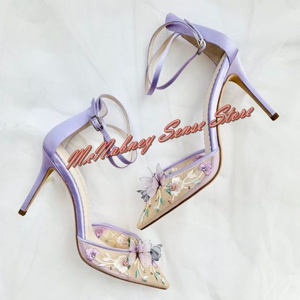 sandals mesh butterfly flower pointed toe ankle straps buckle shoes stiletto heels light purple summer party dress sandal 230313, Black
sandals mesh butterfly flower pointed toe ankle straps buckle shoes stiletto heels light purple summer party dress sandal 230313, Black