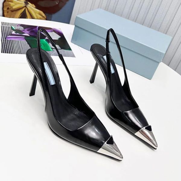 women sandals high heel pumps thin heeled brushed slingback 70mm patent leather pointed toe wedding party dress shoes luxury designer with b, Black
women sandals high heel pumps thin heeled brushed slingback 70mm patent leather pointed toe wedding party dress shoes luxury designer with b, Black