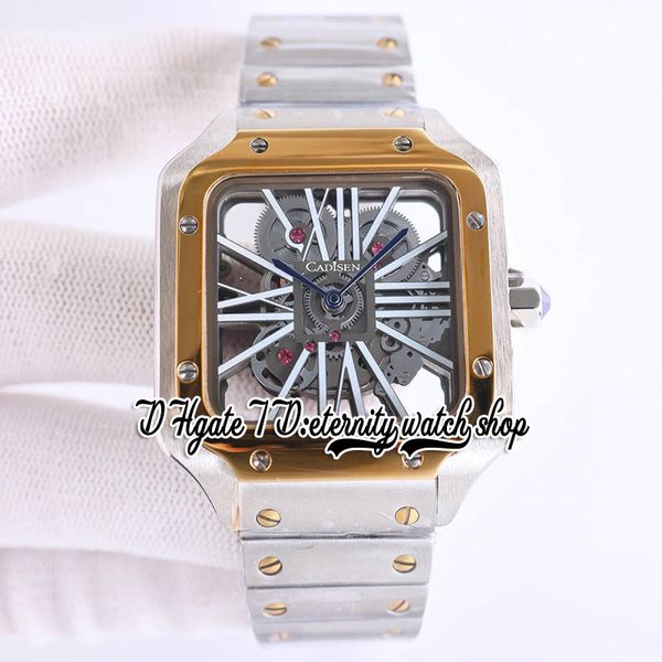 bzf twsa0024 mens watch swiss ronda 4s20 quartz analog mechanical black skeleton dial roman markers yellow gold bezel stainless steel bracel, Slivery;brown
bzf twsa0024 mens watch swiss ronda 4s20 quartz analog mechanical black skeleton dial roman markers yellow gold bezel stainless steel bracel, Slivery;brown