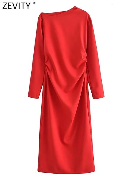 casual dresses zevity women fashion pleats design asymmetrical slim midi dress office lady side zipper split brand party vestidos ds2405 230, Black;gray
casual dresses zevity women fashion pleats design asymmetrical slim midi dress office lady side zipper split brand party vestidos ds2405 230, Black;gray