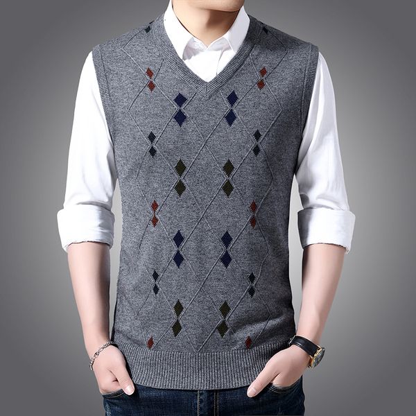 men s vests autumn business argyle sweater classic style knitted wool sleeveless v neck male brand clothing 230313, Black;white
men s vests autumn business argyle sweater classic style knitted wool sleeveless v neck male brand clothing 230313, Black;white