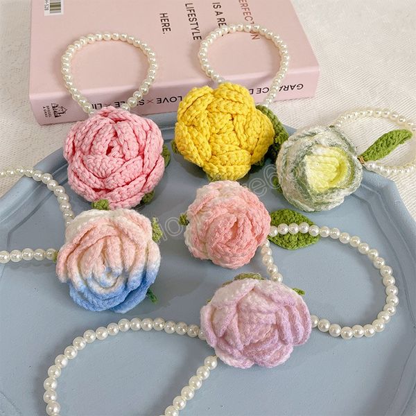 korean cute keychains for women fabric rose pearl woven wristband bracelet key chains flowers pendant car keyring, Silver
korean cute keychains for women fabric rose pearl woven wristband bracelet key chains flowers pendant car keyring, Silver
