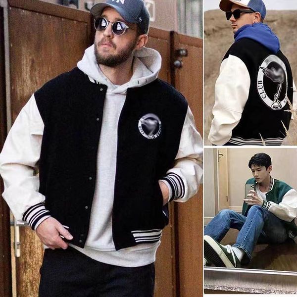 american casual plus size outerwear repre angel embroidered badge leather sleeve jacket vintage loose couple baseball jacket winter warm clo, Black;brown
american casual plus size outerwear repre angel embroidered badge leather sleeve jacket vintage loose couple baseball jacket winter warm clo, Black;brown