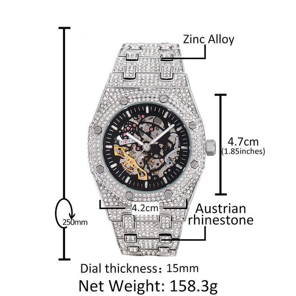 watch men's hip hop full drill hollow mechanical watch fashion personality new men's watch, Slivery;golden
watch men's hip hop full drill hollow mechanical watch fashion personality new men's watch, Slivery;golden