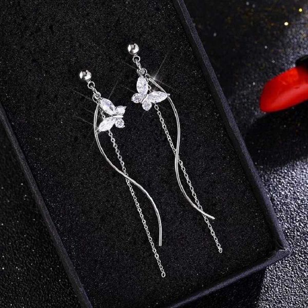 dangle chandelier korea temperament joker earrings female 2023 new tide micro butterfly needle long tassel studded earrings g230313, Silver
dangle chandelier korea temperament joker earrings female 2023 new tide micro butterfly needle long tassel studded earrings g230313, Silver