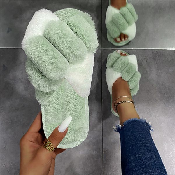 slippers warm fluffy slippers women faux fur cross indoor floor slides flat soft furry shoes ladies female non slip house shoes whosale 2303, Black
slippers warm fluffy slippers women faux fur cross indoor floor slides flat soft furry shoes ladies female non slip house shoes whosale 2303, Black