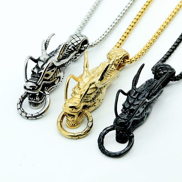 punk style casting biker dragon head pendant silver stainless steel gothic necklace with box chain 3mm 24''silver black golden
punk style casting biker dragon head pendant silver stainless steel gothic necklace with box chain 3mm 24''silver black golden