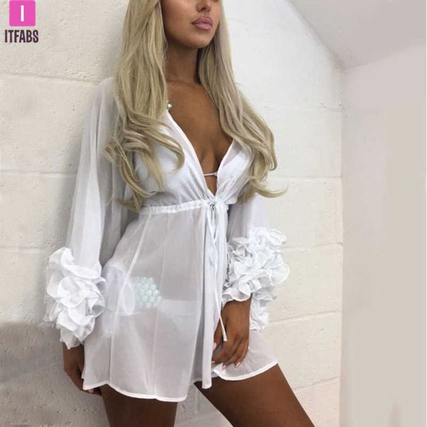 2018 women beach dress women long puff sleeve cover up summer dress pareo swimwear mesh sundress tunic robe, Black;gray
2018 women beach dress women long puff sleeve cover up summer dress pareo swimwear mesh sundress tunic robe, Black;gray
