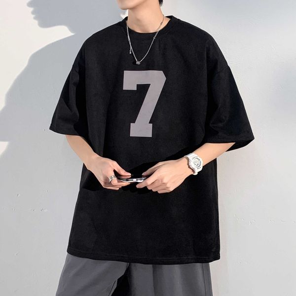 fashion brand t-shirt men's summer new trend large american casual suede flocking printed short-sleeved t-shirt men, Black;white
fashion brand t-shirt men's summer new trend large american casual suede flocking printed short-sleeved t-shirt men, Black;white