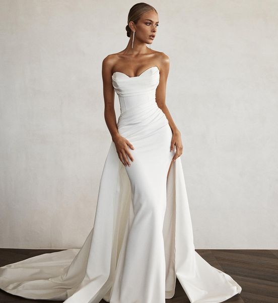 modern mermaid wedding dresses 2023 sweetheart front slit satin bridal gowns detachable train robe de mariee women new boho, White
modern mermaid wedding dresses 2023 sweetheart front slit satin bridal gowns detachable train robe de mariee women new boho, White