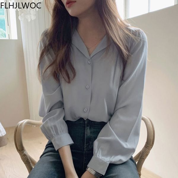 women's blouses shirts spring japanese korea chic blusas women v neck retro vintage solid single breasted button shirts 230313, White
women's blouses shirts spring japanese korea chic blusas women v neck retro vintage solid single breasted button shirts 230313, White
